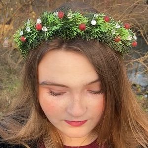 “The Winter Woodland Handmade Crown” Holiday Christmas